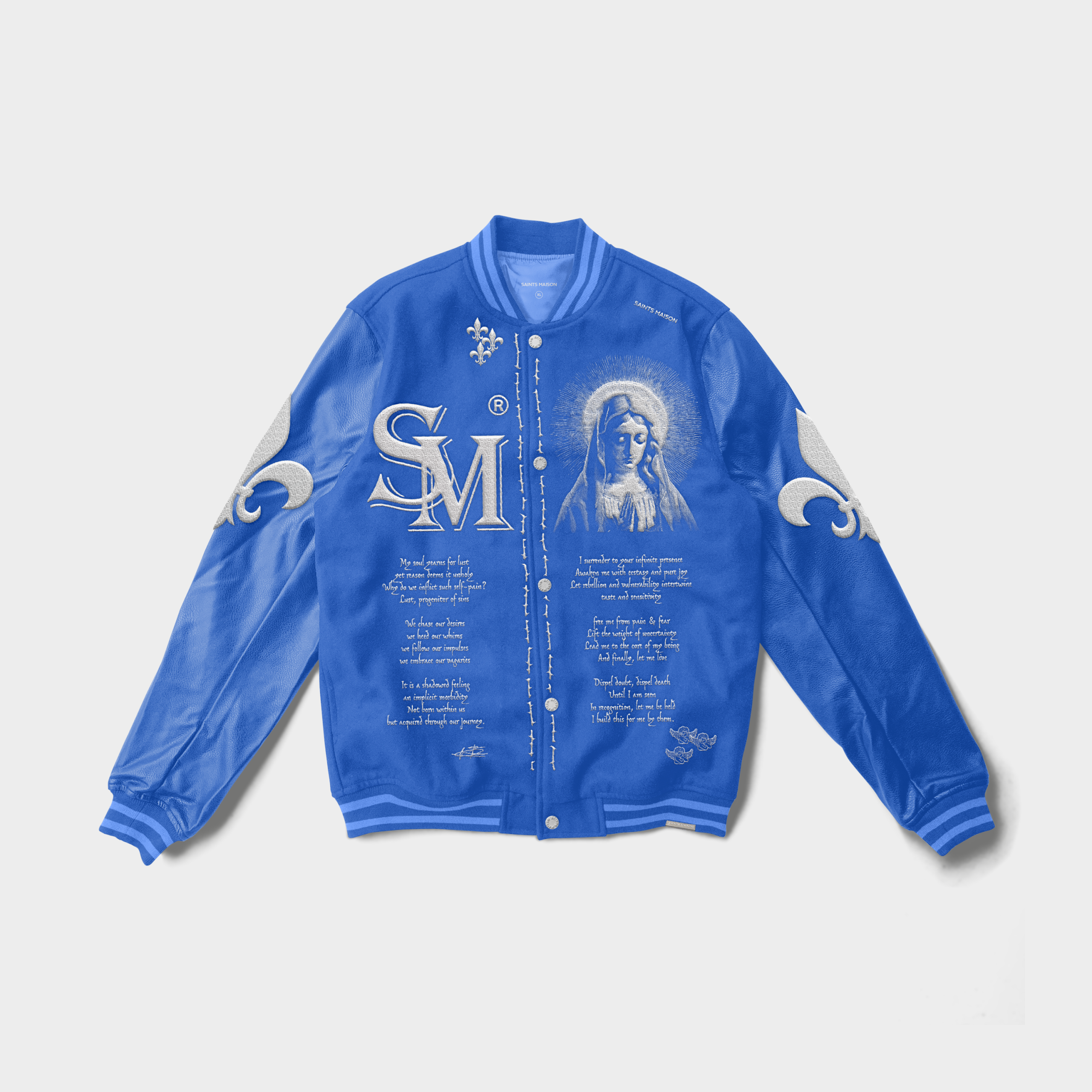 Blue Wool Varsity Jacket